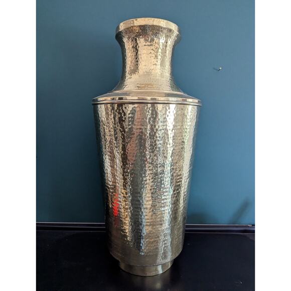 Vintage Extra Large Hammered Solid Brass Floor Vase 22” Tall Rare - Picture 11 of 12